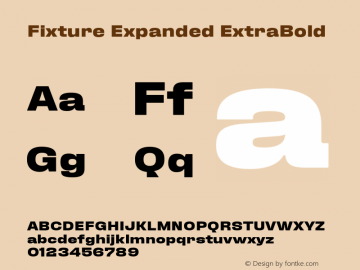 Fixture Expanded ExtraBold Version 1.001;hotconv 1.0.109;makeotfexe 2.5.65596图片样张
