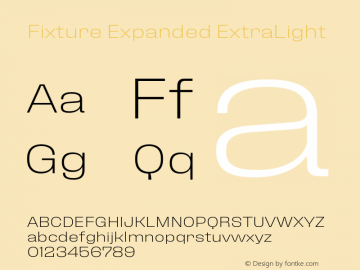 Fixture Expanded ExtraLight Version 1.001;hotconv 1.0.109;makeotfexe 2.5.65596图片样张
