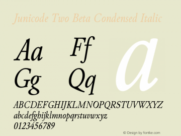 Junicode Two Beta Condensed Italic Version 1.020 alpha图片样张