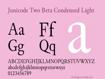 Junicode Two Beta Condensed Light Version 1.020 beta图片样张