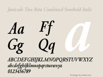 Junicode Two Beta Condensed Semibold Italic Version 1.020 alpha图片样张