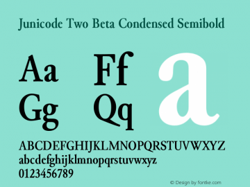 Junicode Two Beta Condensed Semibold Version 1.020 beta图片样张