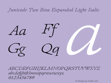 Junicode Two Beta Expanded Light Italic Version 1.020 alpha图片样张