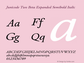 Junicode Two Beta Expanded Semibold Italic Version 1.020 alpha图片样张