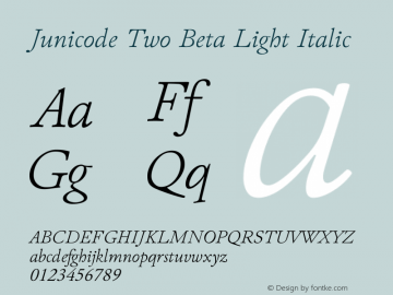 Junicode Two Beta Light Italic Version 1.020 alpha图片样张