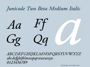 Junicode Two Beta Medium Italic Version 1.020 alpha图片样张