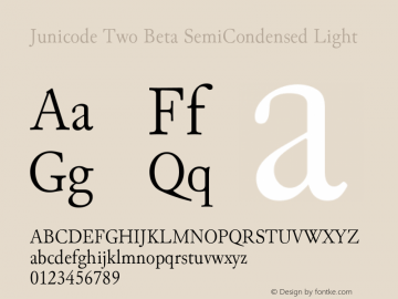 Junicode Two Beta SemiCondensed Light Version 1.020 beta图片样张