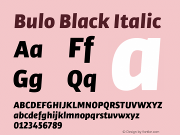 Bulo-BlackItalic Version 1.000图片样张