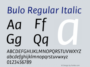 Bulo-RegularItalic Version 1.000图片样张