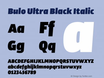 Bulo-UltraBlackItalic Version 1.000图片样张