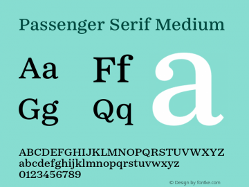 Passenger Serif Medium Version 1.0图片样张