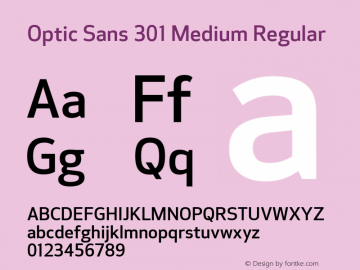 Optic Sans 301 Medium Regular 1.000图片样张