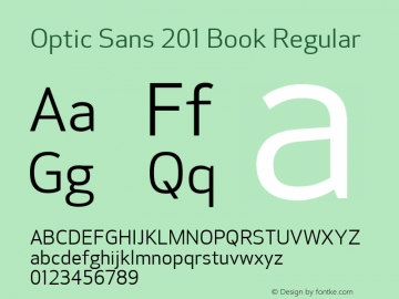 Optic Sans 201 Book Regular 1.000图片样张