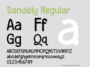 Dandely Version 1.00;June 8, 2021;FontCreator 13.0.0.2683 64-bit图片样张