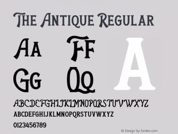 The Antique Version 1.00;August 2, 2021;FontCreator 13.0.0.2683 64-bit图片样张