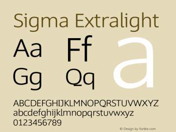 Sigma-Extralight Version 1.003;hotconv 1.0.109;makeotfexe 2.5.65596图片样张