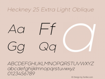 Heckney 25 Extra Light Oblique 1.000图片样张