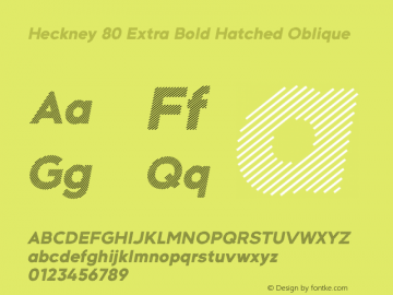 Heckney 80 Extra Bold Hatched Oblique 1.000图片样张