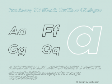 Heckney 90 Black Outline Oblique 1.000图片样张