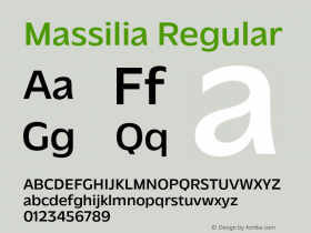 Massilia-Regular2 Version 1.000;hotconv 1.0.109;makeotfexe 2.5.65596图片样张