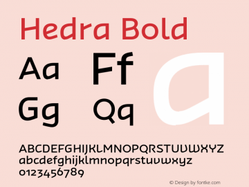Hedra-Regular Version 1.000;hotconv 1.0.109;makeotfexe 2.5.65596图片样张