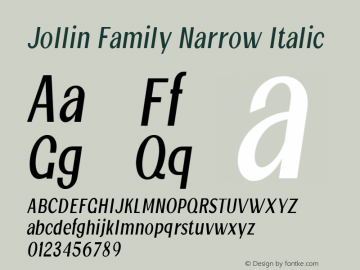 Jollin Family Narrow Italic 2.001图片样张