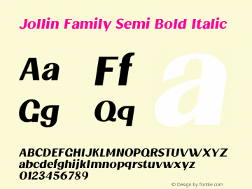 Jollin Family Semi Bold Italic 2.001图片样张