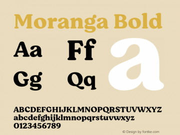 Moranga-Bold Version 1.000;hotconv 1.0.109;makeotfexe 2.5.65596图片样张
