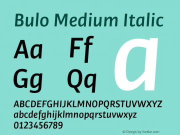 Bulo-MediumItalic Version 1.000图片样张