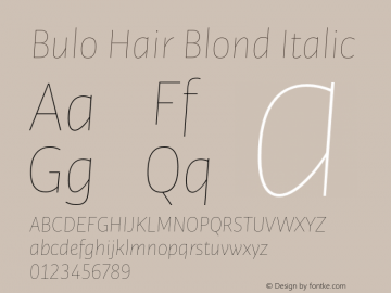 Bulo-HairBlondItalic Version 1.000图片样张