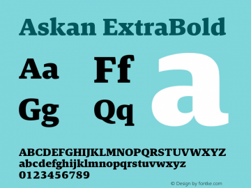Askan-ExtraBold Version 1.000图片样张