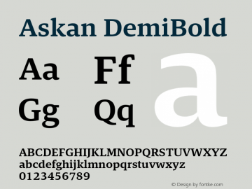 Askan-DemiBold Version 1.000图片样张
