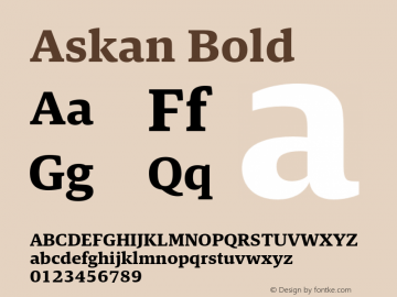 Askan-Bold Version 1.000图片样张