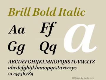 Brill Bold Italic Version 4.00 Build 073图片样张