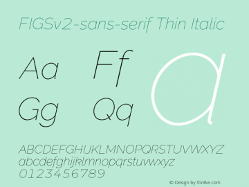 FIGSv2-sans-serif Thin Italic Version 4.020;hotconv 1.0.109;makeotfexe 2.5.65596图片样张