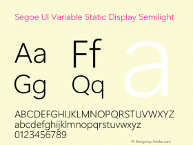 Segoe UI Variable Static Display Semilight Version 2.02;210625223709图片样张