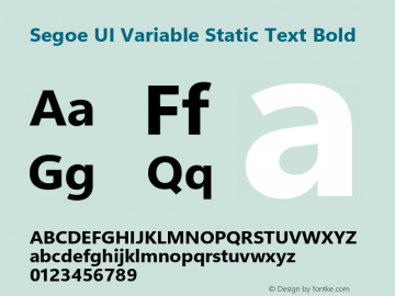 Segoe UI Variable Static Text Bold Version 2.02;210625223709图片样张