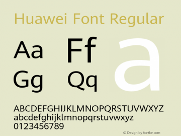 Huawei Font Version 1.00 uh图片样张