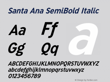 Santa Ana SemiBold Italic Version 1.000;FEAKit 1.0图片样张