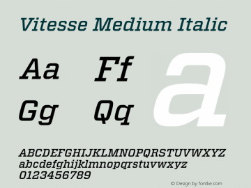 Vitesse-MediumItalic Version 1.201图片样张