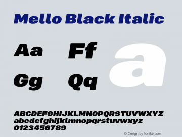 Mello Black Italic 1.000图片样张