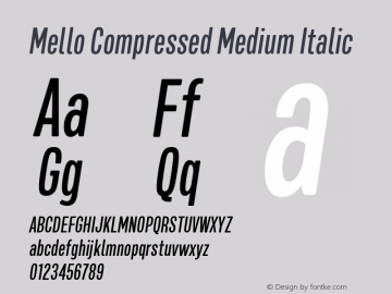 Mello Compressed Medium Italic 1.000图片样张