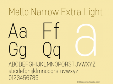 Mello Narrow Extra Light 1.000图片样张