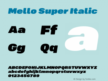 Mello Super Italic 1.000图片样张