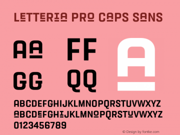 Letteria Pro Caps Sans Version 1.000;hotconv 1.0.109;makeotfexe 2.5.65596图片样张