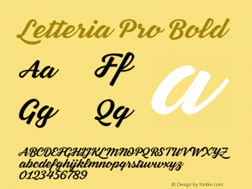 Letteria Pro Bold Version 1.000;hotconv 1.0.109;makeotfexe 2.5.65596图片样张