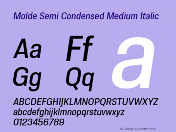 Molde Semi Condensed Medium Italic 1.000图片样张