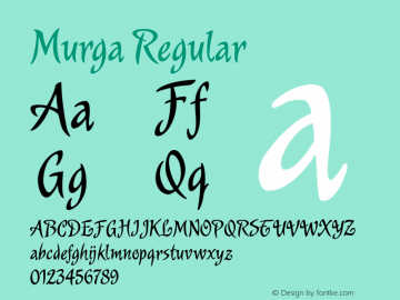 Murga Regular Version 001.000 Font Sample