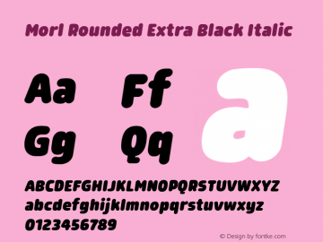 Morl Rounded Extra Black Italic 1.000图片样张