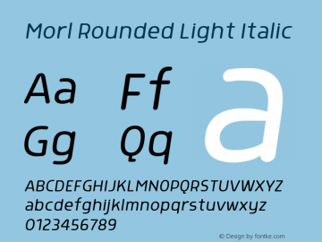 Morl Rounded Light Italic 1.000图片样张